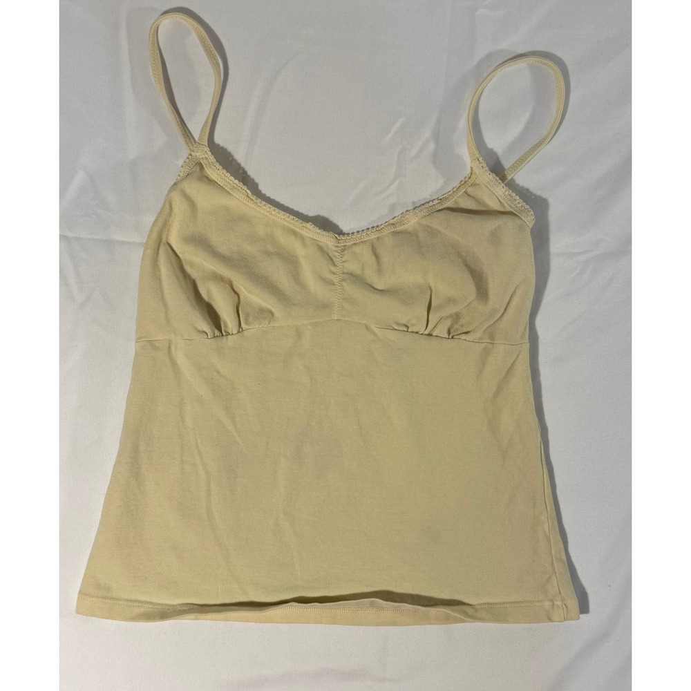 John Galt Brandy Melville Yellow Lace Trim Cami Top One Size
